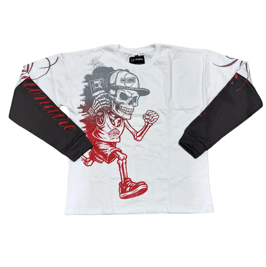 White , Grey and red longe sleeve thermals